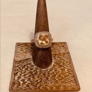Amber gemstone ring